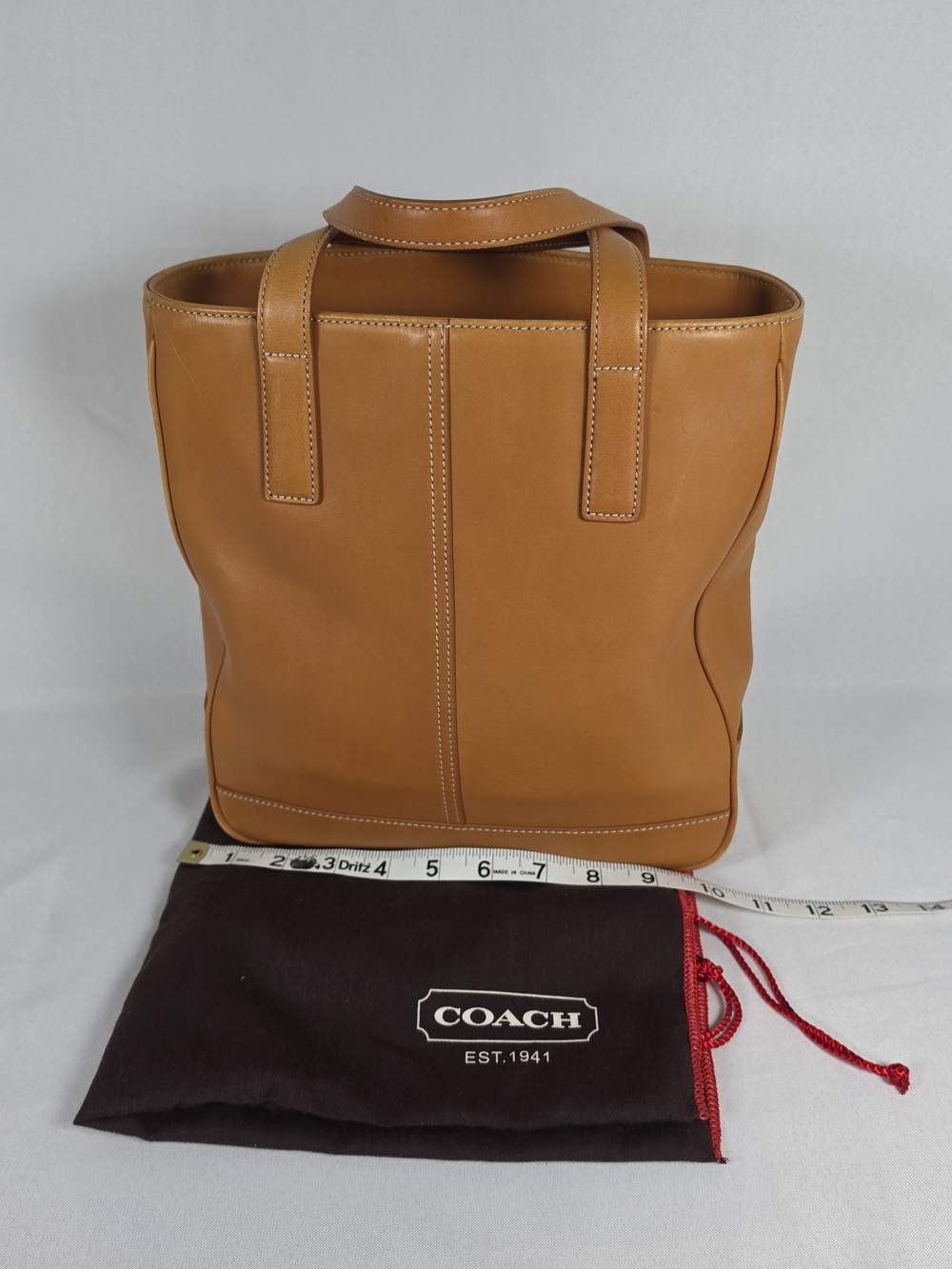 Coach Vintage 7787 Hampton Shopper Camel Tan Leather Medium Bag Womens - Picture 7 of 16
